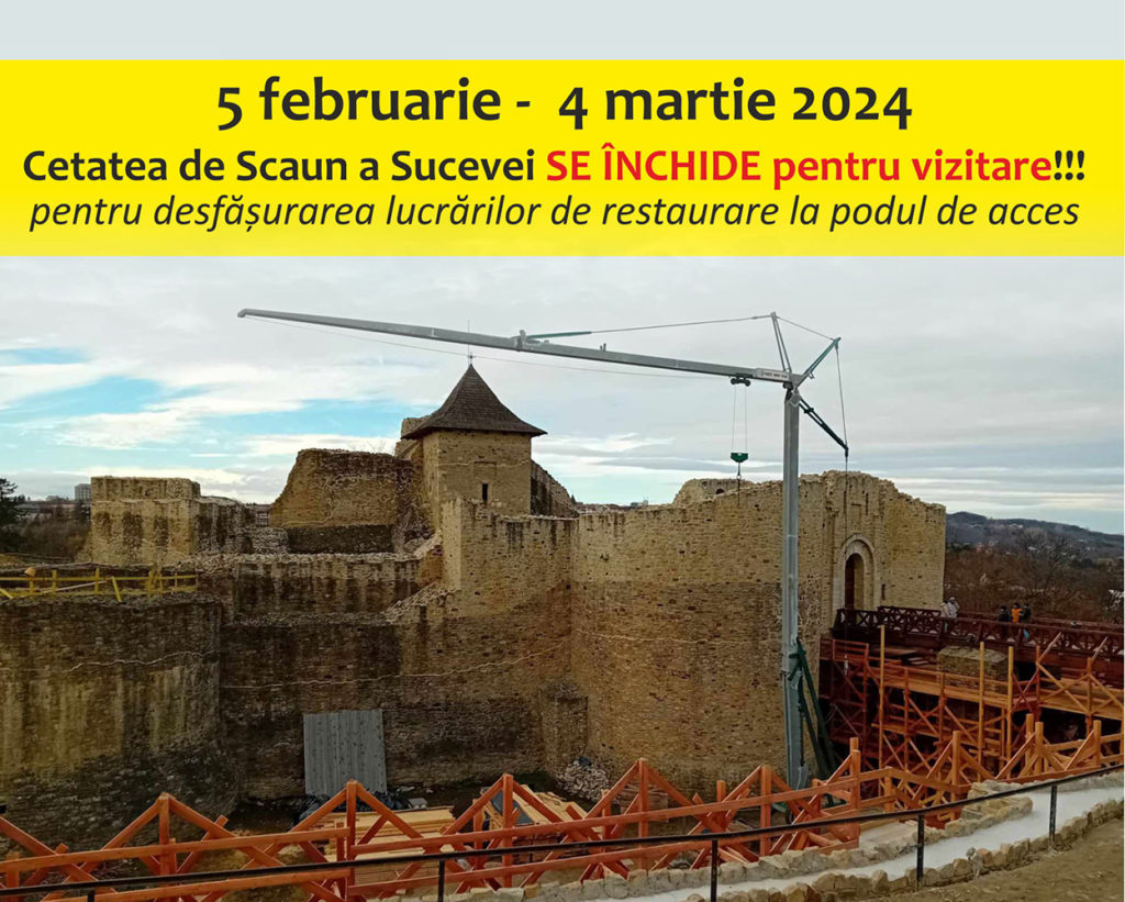 Cetatea de Scaun a Sucevei se închide pentru vizitare pentru desfășurarea lucrărilor de restaurare la podul de acces