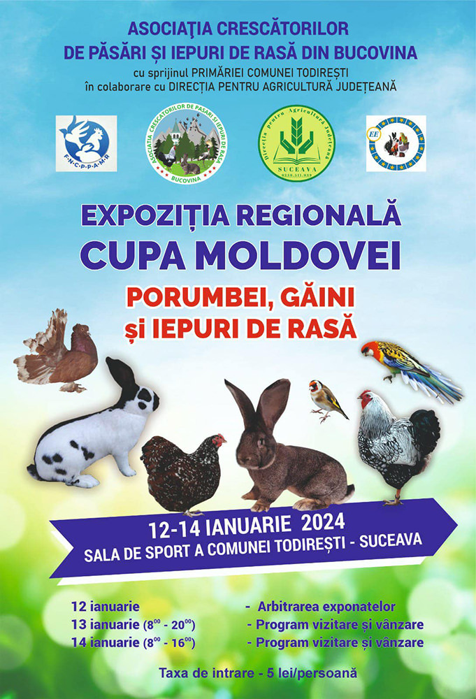 Expoziția regională de porumbei, găini și iepuri de rasă Cupa Moldovei