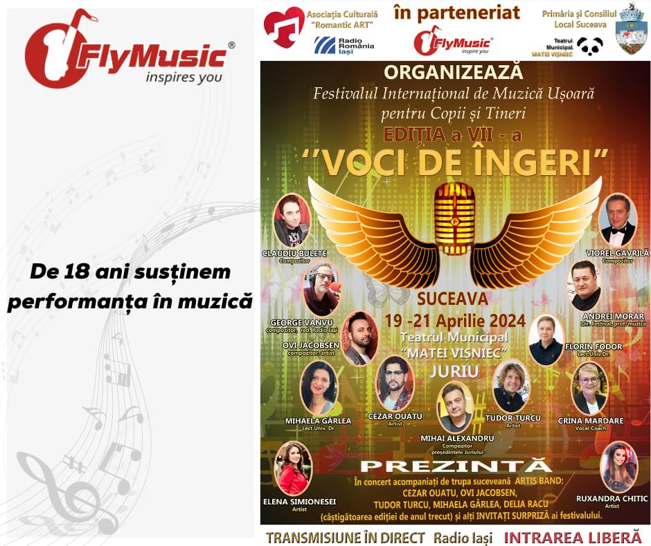Fly Music este partener oficial al festivalului internațional de muzică ușoară pentru copii și tineri "Voci de îngeri"