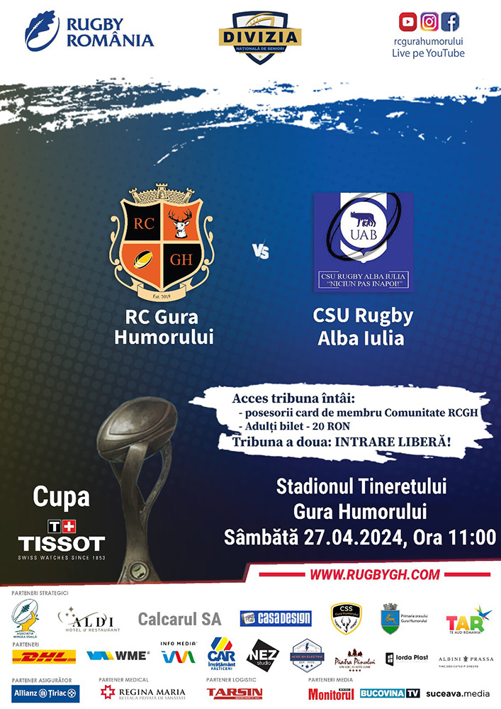 Rugby Club (RC) Gura Humorului - Clubul Sportiv Universitar (CSU) Alba Iulia