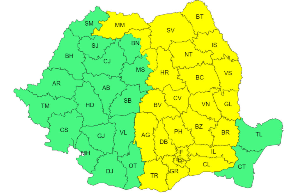 ANM a emis o atenționare meteorologică pentru județul Suceava