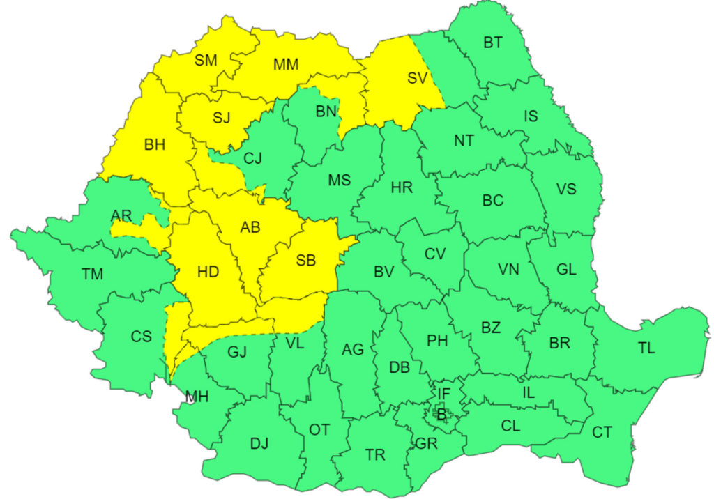 ANM a emis o atenționare meteorologică pentru județul Suceava