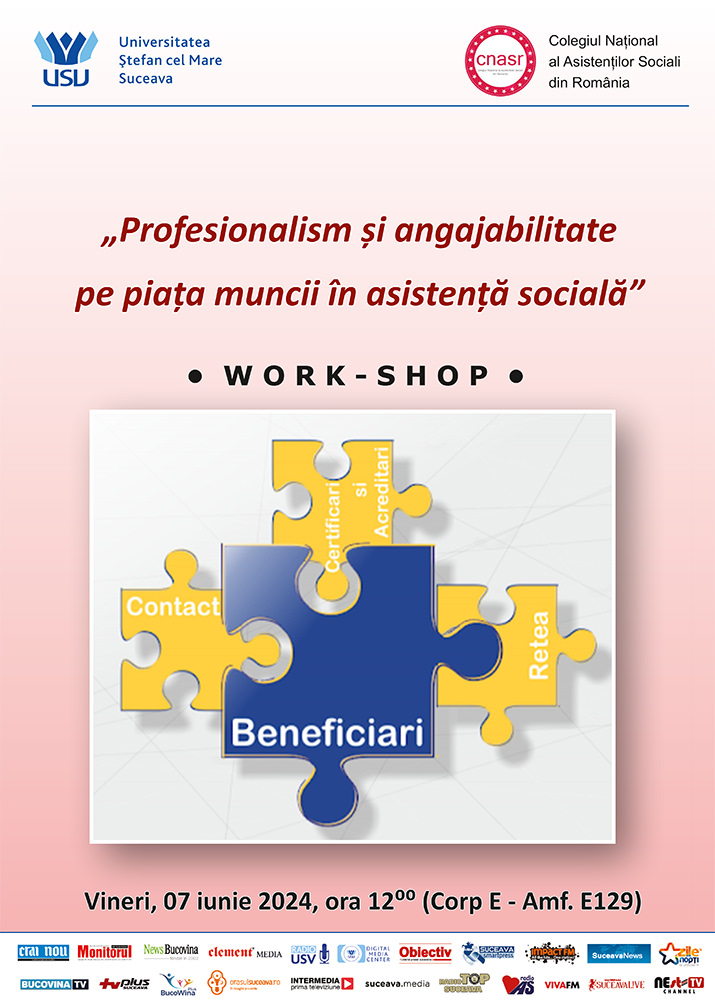 USV organizează workshop-ul "Profesionalism și angajabilitate pe piața muncii în asistență socială"