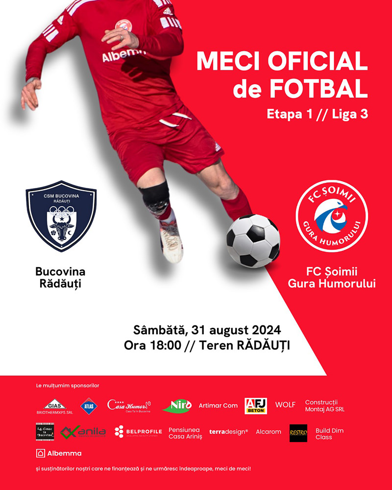 Clubul Sportiv Municipal (CSM) Bucovina Rădăuți - Fotbal Club (FC) Șoimii Gura Humorului