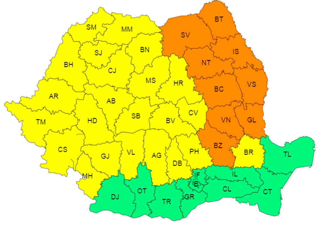 ANM a emis două atenționări meteorologice pentru județul Suceava