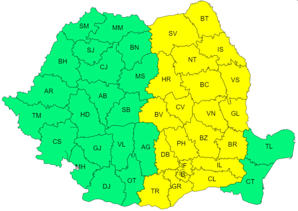 ANM a emis o atenționare meteorologică pentru județul Suceava