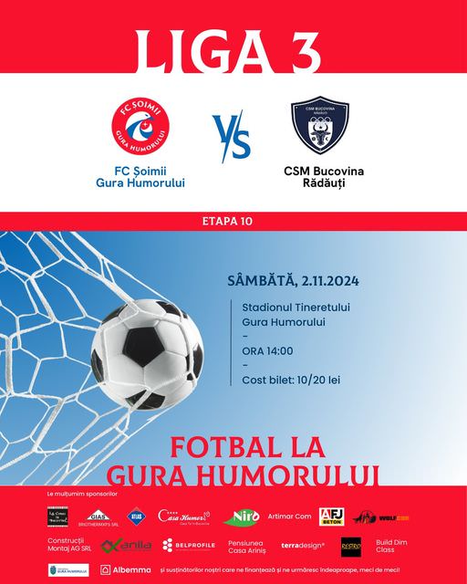 Fotbal Club (FC) Șoimii Gura Humorului - Clubul Sportiv Municipal (CSM) Bucovina Rădăuți