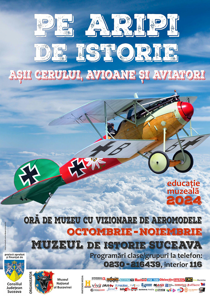 "Pe aripi de istorie. Așii cerului, avioane și aviatori", o nouă temă de educație muzeală la Muzeul de Istorie Suceava