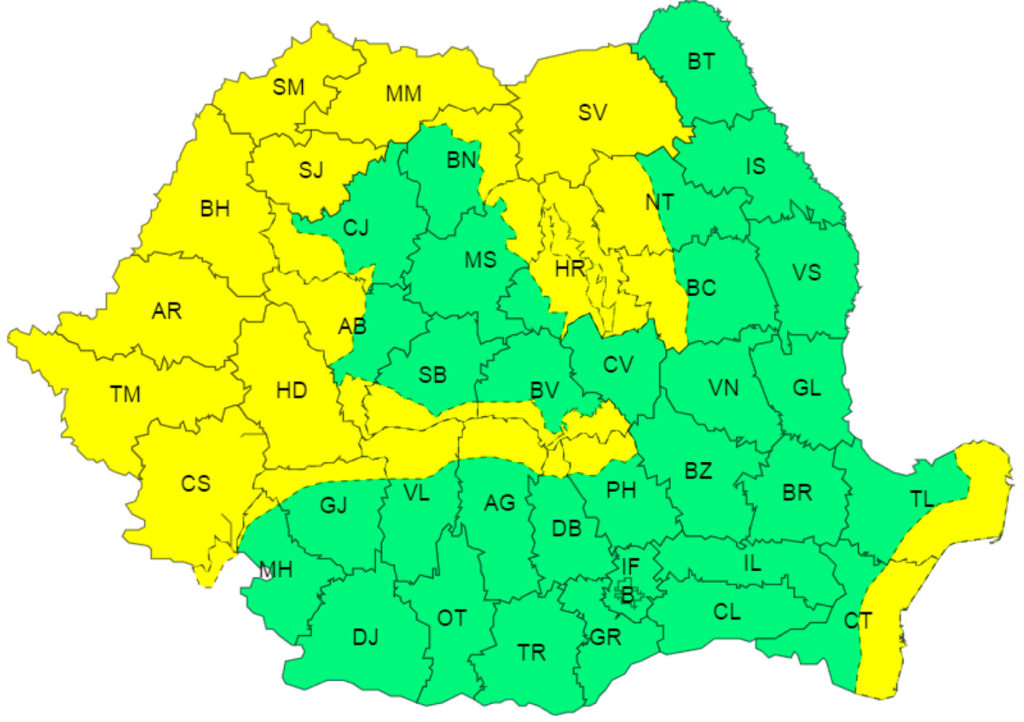 ANM a emis o atenționare meteorologică pentru județul Suceava