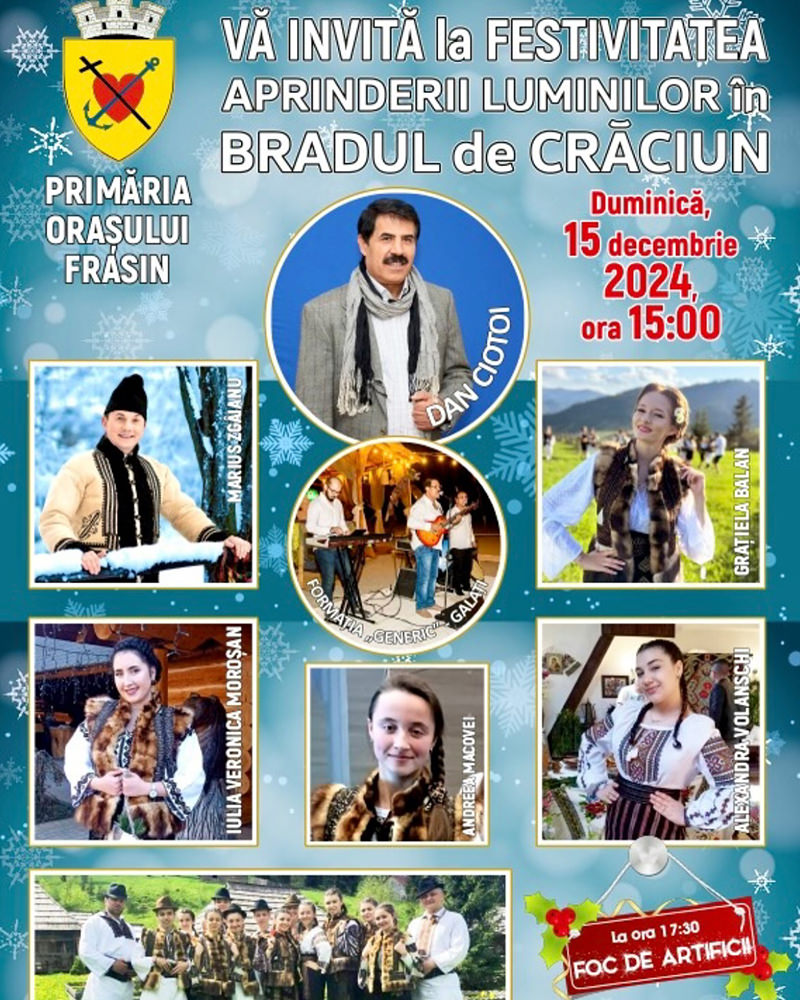 Festivitatea aprinderii luminilor din bradul de Crăciun (Frasin)