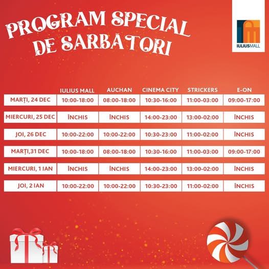 Program special de sărbători la Iulius Mall Suceava