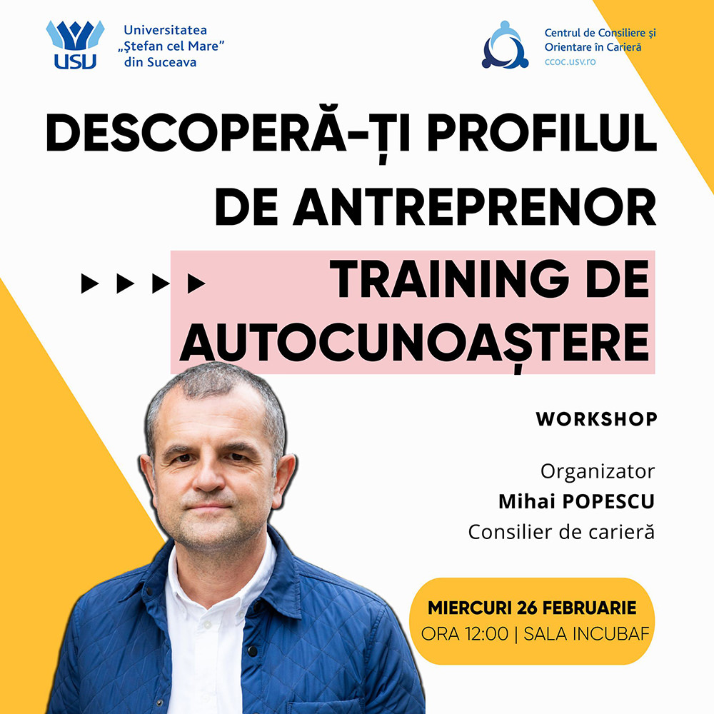 Descoperă-ți profilul de antreprenor. Training de autocunoaștere