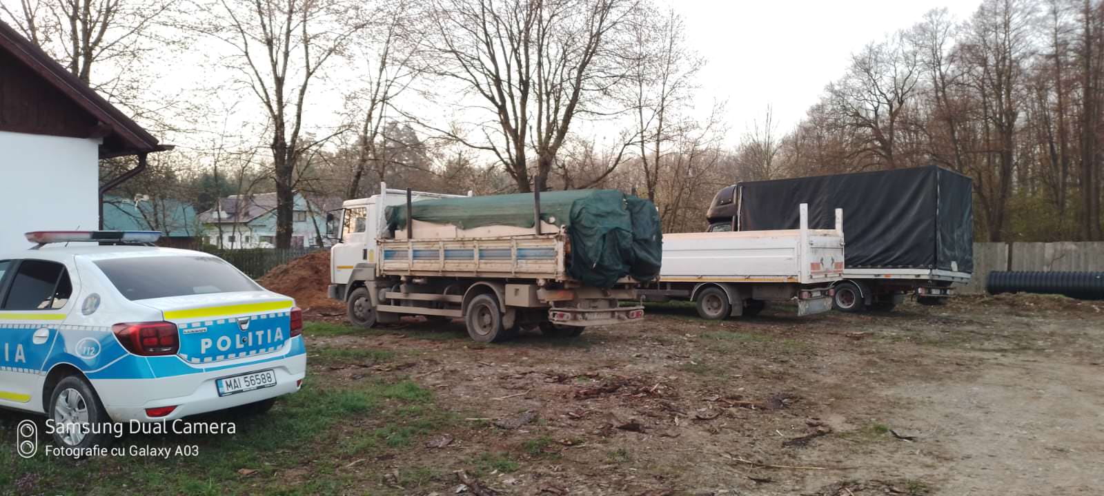 Cinci transporturi de lemn confiscate de către polițiștii din Vadu Moldovei într-o singură zi