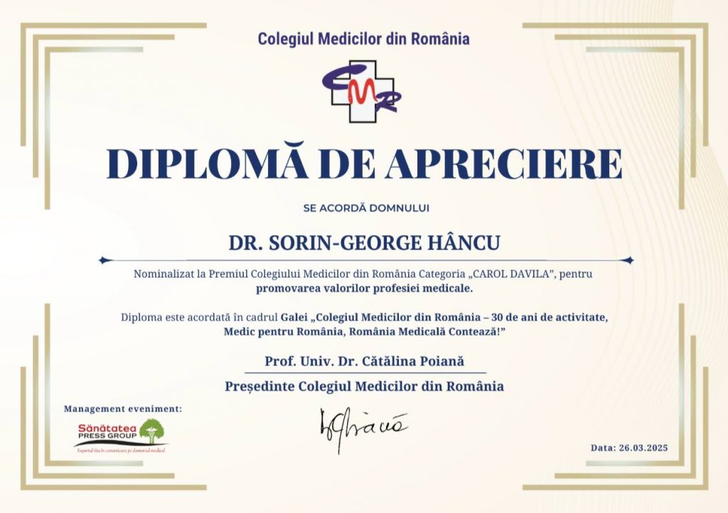 Trei medici suceveni nominalizați la nivel național în cadrul premiilor Galei Medic pentru România