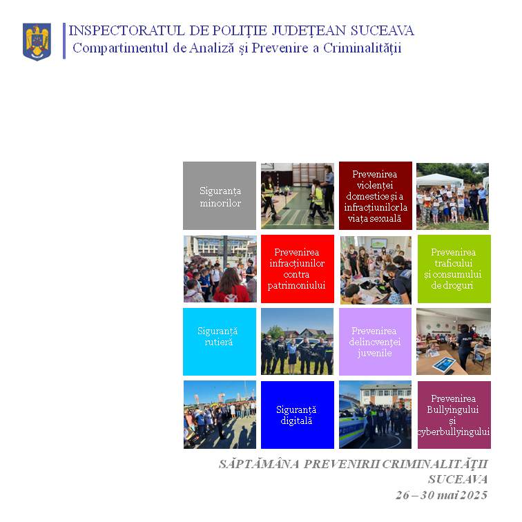 Polițiștii desfășoară Săptămâna Prevenirii Criminalității