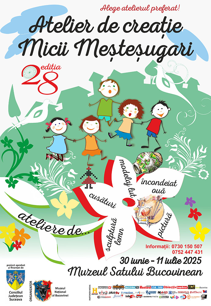 Copiii sunt invitați să descopere meșteșugurile tradiționale la cea de-a 28-a ediție a atelierului de vară "Micii Meșteșugari"