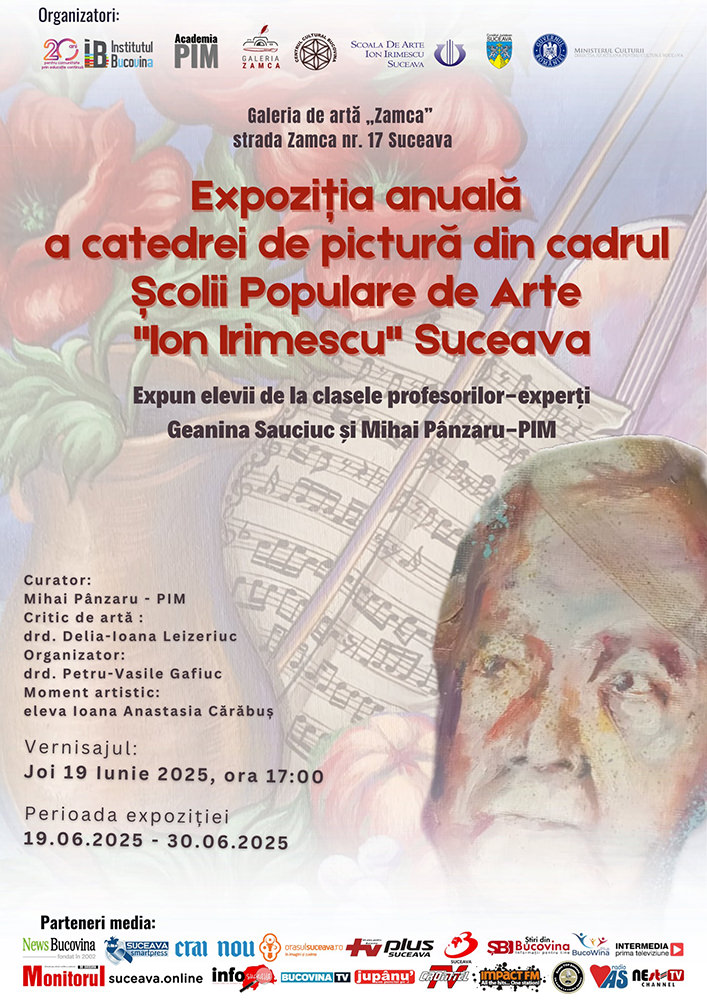 Expoziția anuală a catedrei de pictură din cadrul Școlii Populară de Arte Ion Irimescu din Suceava