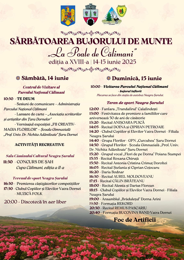 Sărbătoarea Bujorului de Munte La Poale de Călimani (2025)