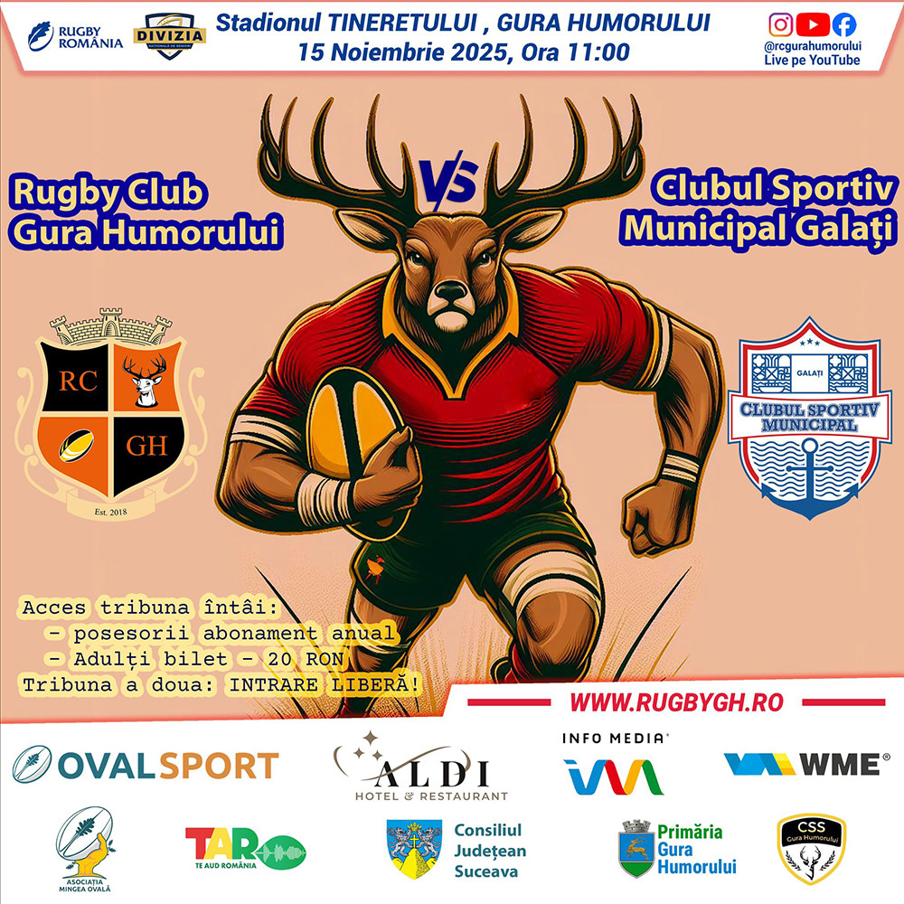 Rugby Club (RC) Gura Humorului - Clubul Sportiv Municipal (CSM) Galați