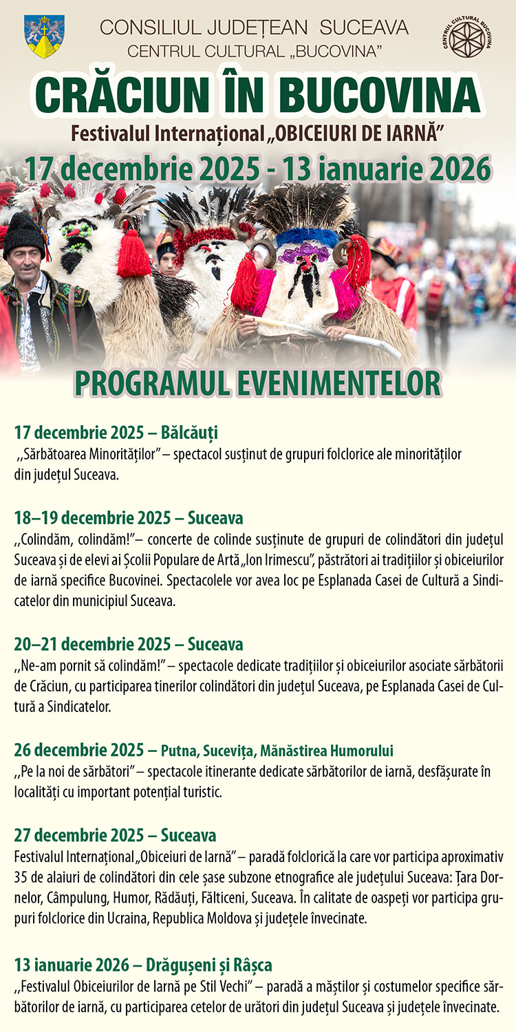 Crăciun în Bucovina (2025) - program