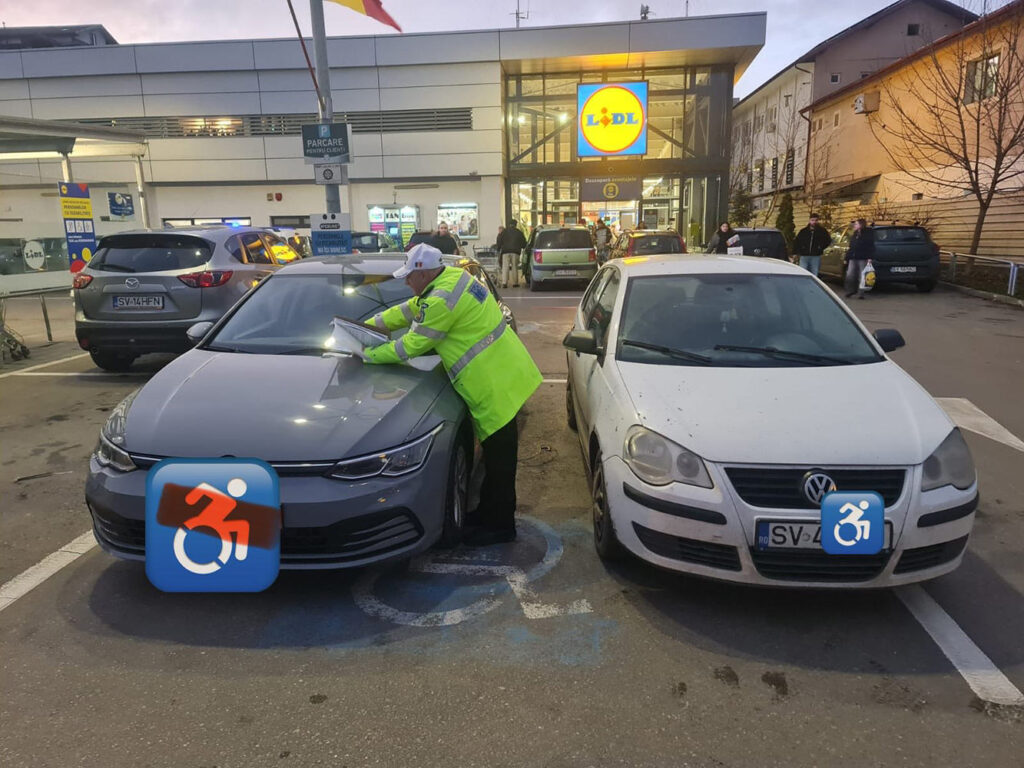 Poliția Locală Suceava a demarat controale ample pentru eliberarea locurilor de parcare destinate persoanelor cu dizabilități