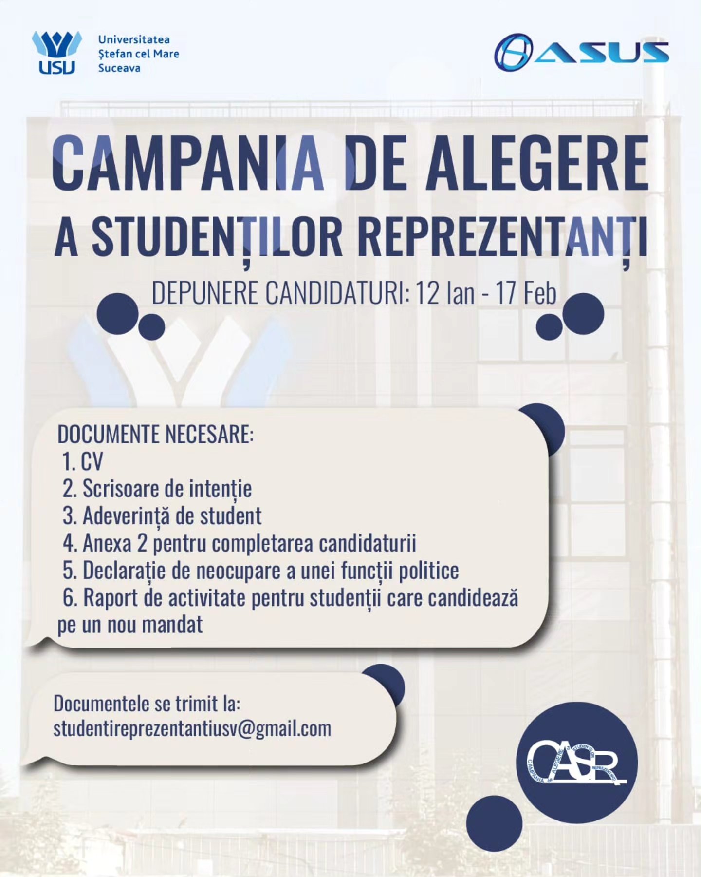 Asociația Studenților din Universitatea Suceava (ASUS) caută lideri
