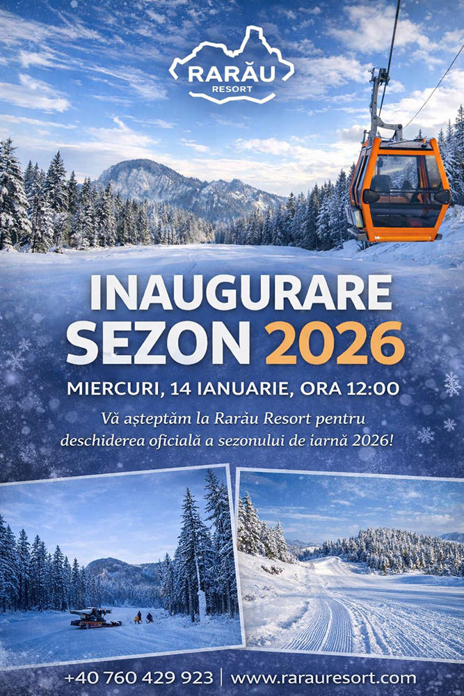 Mâine se deschide oficial sezonul de schi pe Pârtia Rarău din Câmpulung Moldovenesc