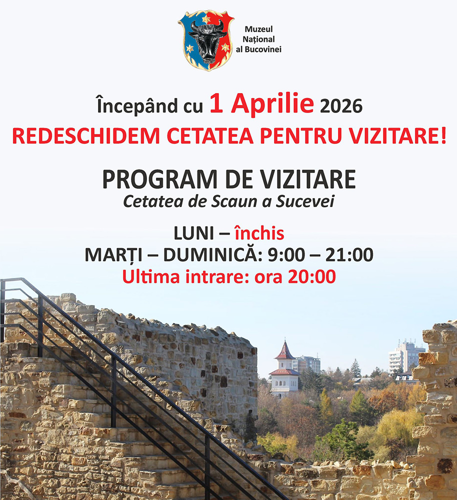 Cetatea de Scaun a Sucevei se redeschide pentru turiști începând cu data de 1 Aprilie 2026