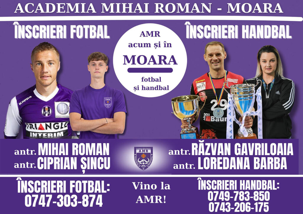 Mihai Roman și Răzvan Gavriloaia lansează secții de fotbal și handbal pentru copii la Moara