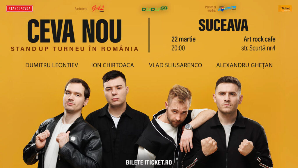 Stand-up comedy cu Dumitru Leontiev, Ion Chirtoacă, Vlad Sliusarenko și Alexandru Ghețan