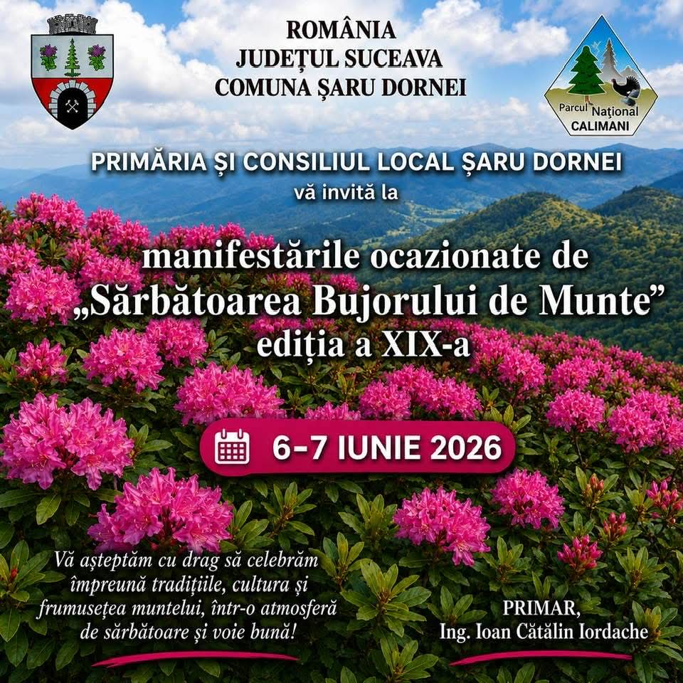 Sărbătoarea Bujorului de Munte La Poale de Călimani (2026)