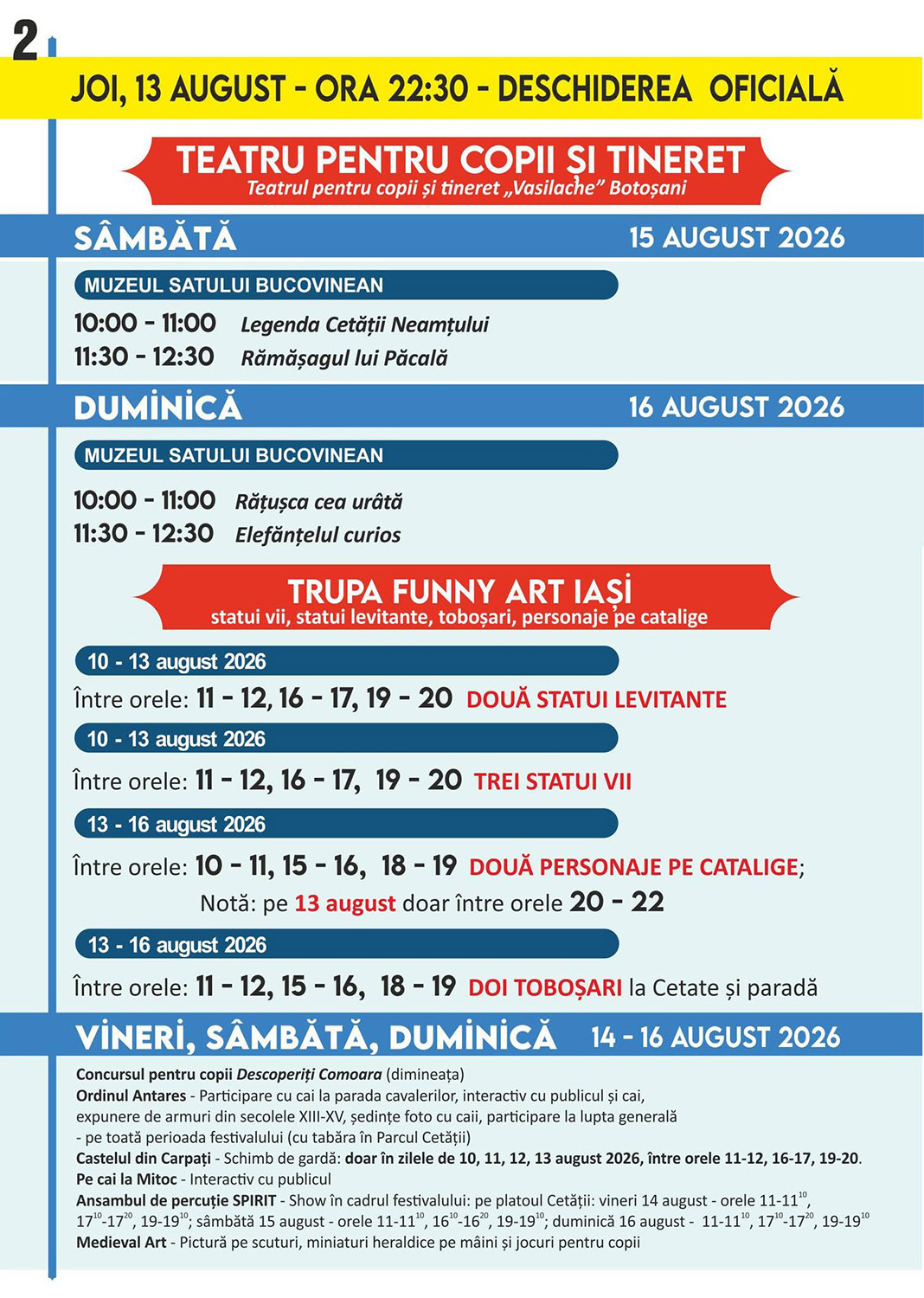 Festivalul de Artă Medievală Ștefan cel Mare (2026)