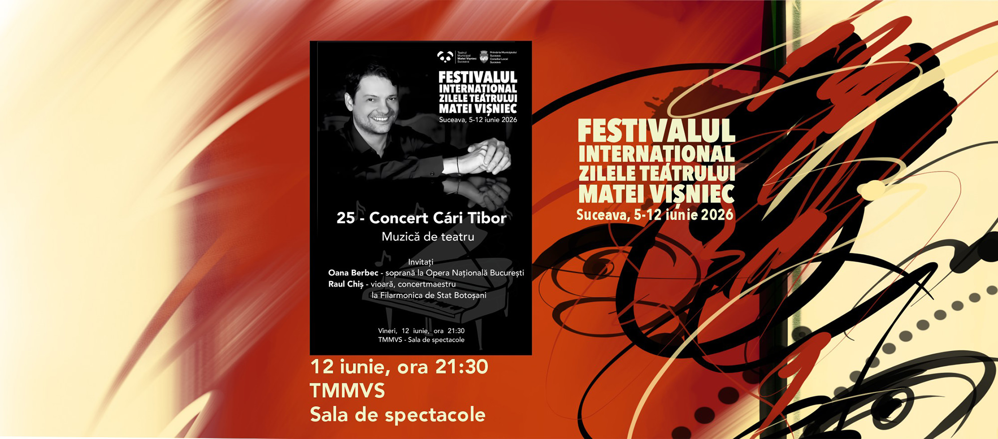 Festivalul Zilelor Teatrului Matei Vișniec aduce la Suceava un concert de violoncele și un recital aniversar al compozitorului Cári Tibor