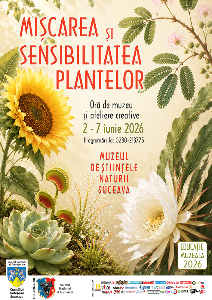 Muzeul de Științele Naturii din Suceava organizează o lecție interactivă despre superputerile și sensibilitatea plantelor