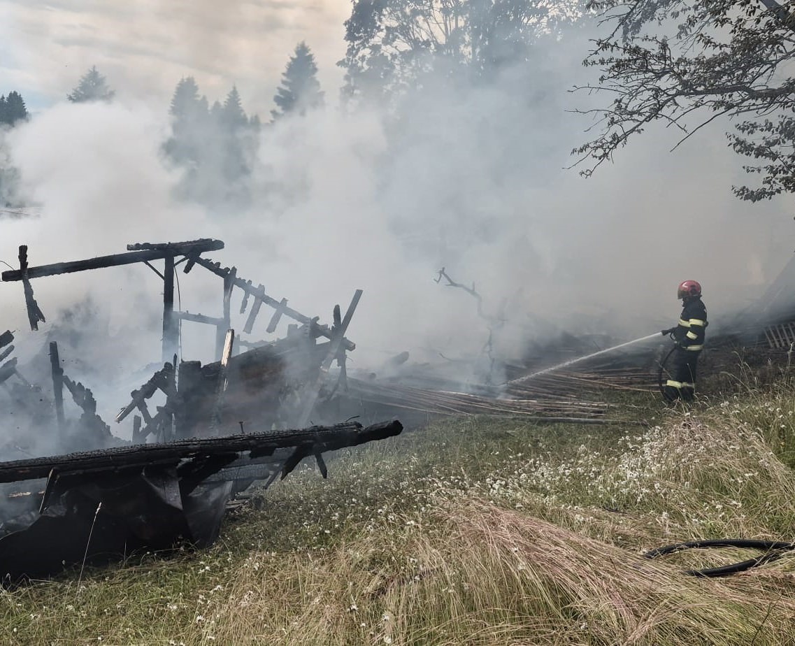 Pagube importante după un incendiu izbucnit într-o gospodărie din Sărișoru Mare