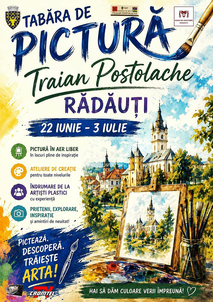 Tabăra de Pictură Traian Postolache din Rădăuți reunește artiști plastici timp de aproape două săptămâni