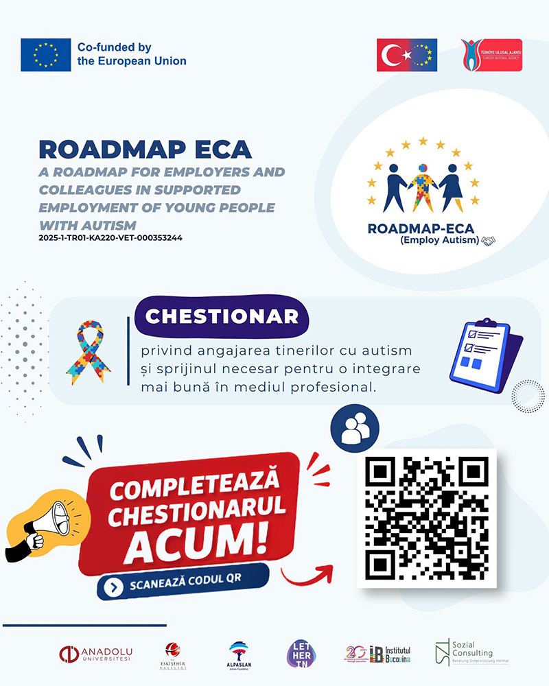 Asociația Institutul pentru Parteneriat Social Bucovina invită angajatorii să participe la un studiu despre incluziunea tinerilor cu autism