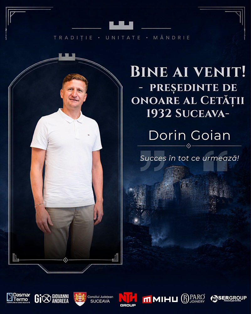 Dorin Goian a fost numit președinte de onoare al clubului Cetatea 1932 Suceava