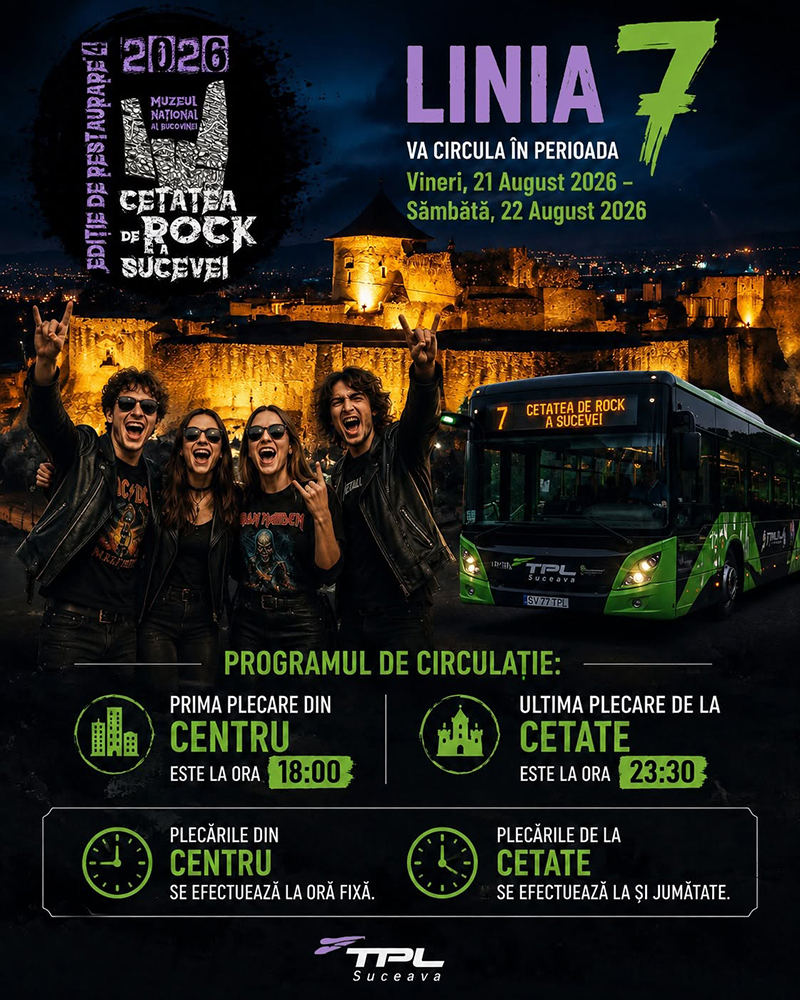 TPL va asigura transportul spre Cetatea de Rock a Sucevei