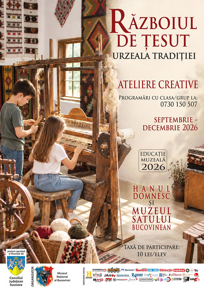 Ateliere de țesut pentru elevi, la Muzeul Satului Bucovinean și Muzeul Etnografic Hanul Domnesc din Suceava
