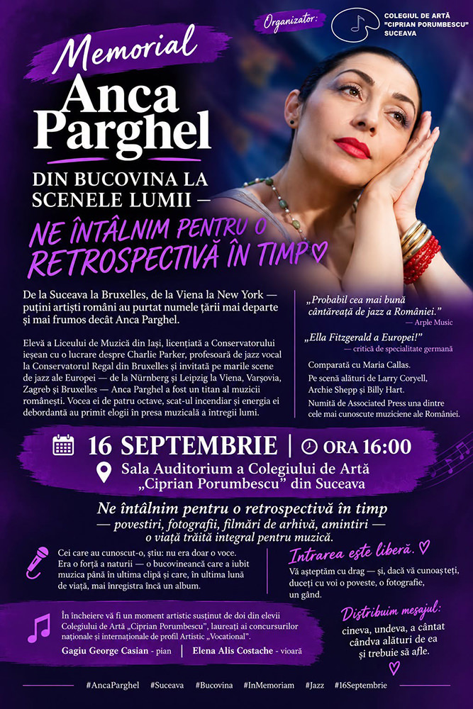 Din Bucovina la scenele lumii - Anca Parghel revine acasă