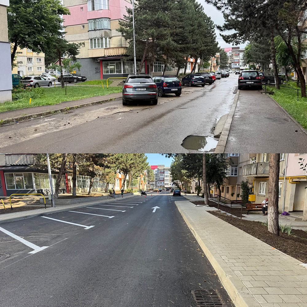 Strada Bujorilor din municipul Suceava a fost reabilitată